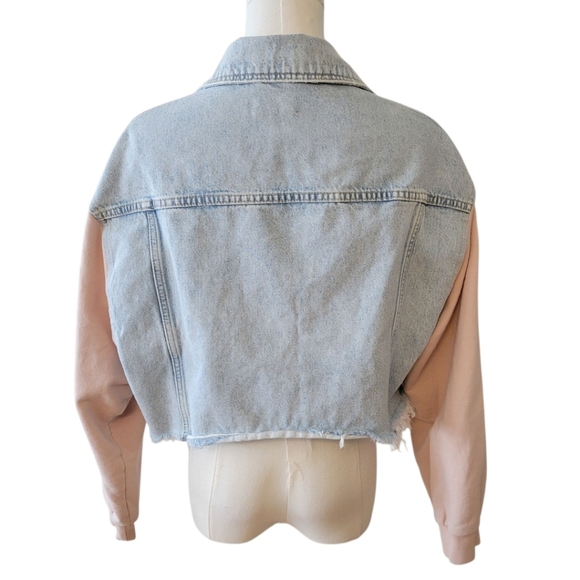 All Saints Anders Denim & Fleece Cropped Jacket Size XS-S - Picture 4 of 5